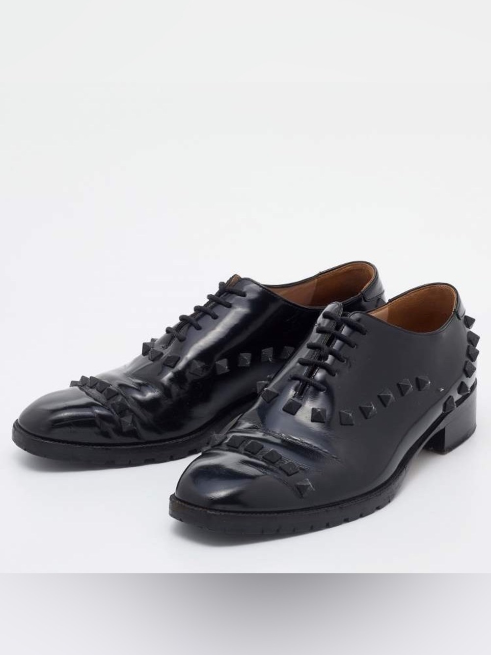 Valentino Garavani Rockstud Oxford Shoes Black Size 38 Punk Luxury Goth Academia